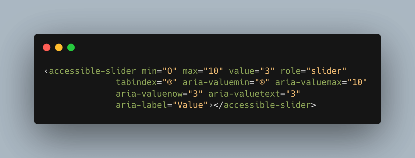 Accessible slider component built with web component