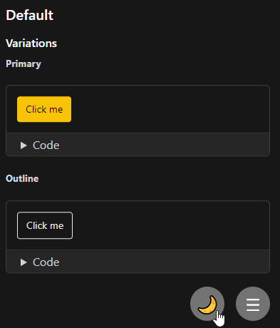 GIF of a button with theming