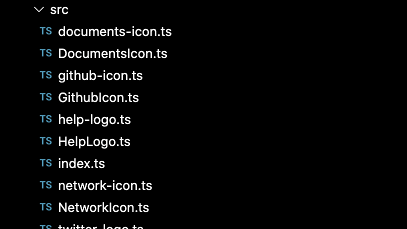Screenshoot of the folder Architecture after adding icons to A2k