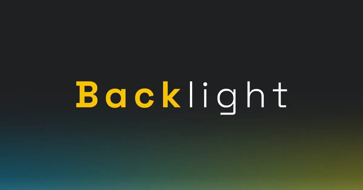 Backlight logo on dark gradient.