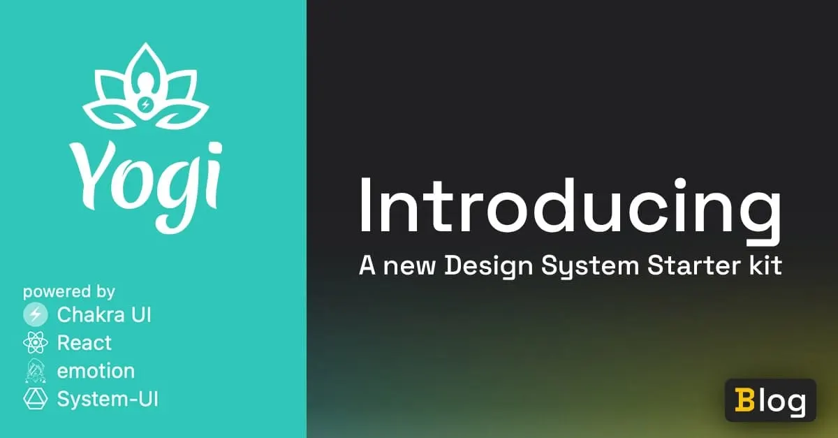 Yogi card marked "Powered by" Chakra UI, React, emotion, and System-UI