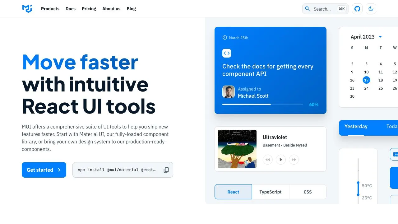 Screenshot of MUI
