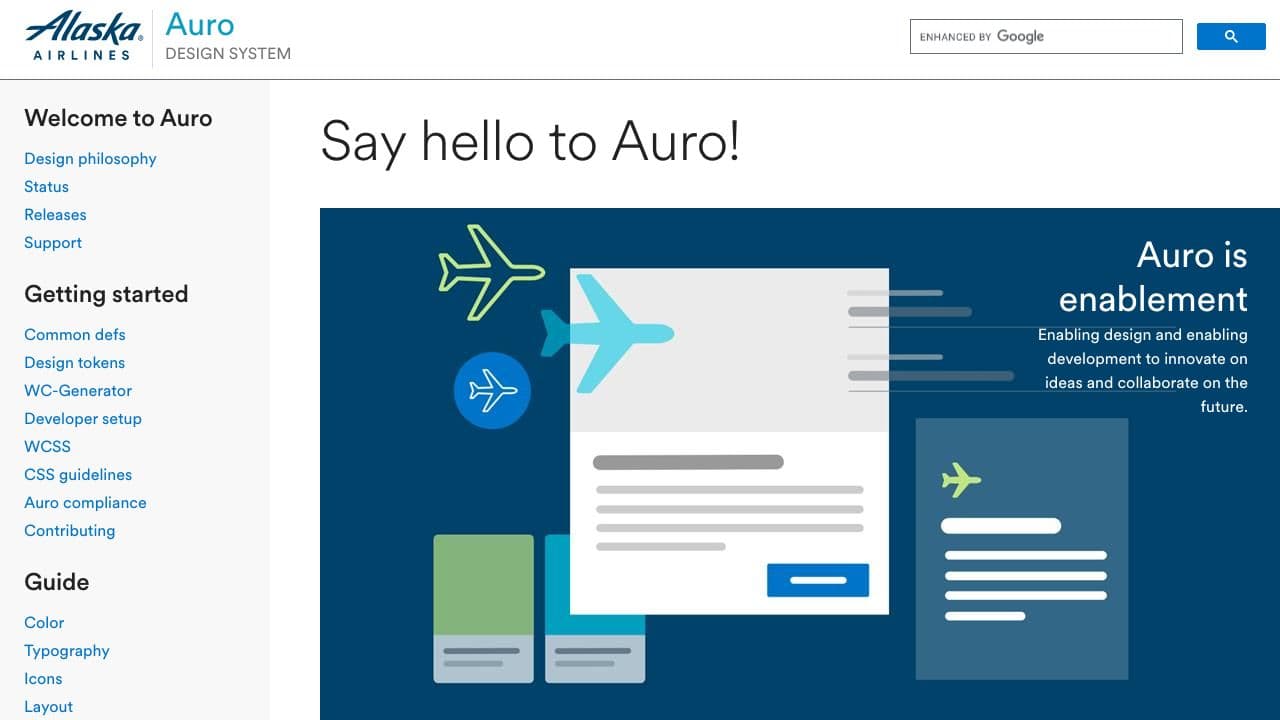 Front page screenshot of Auro